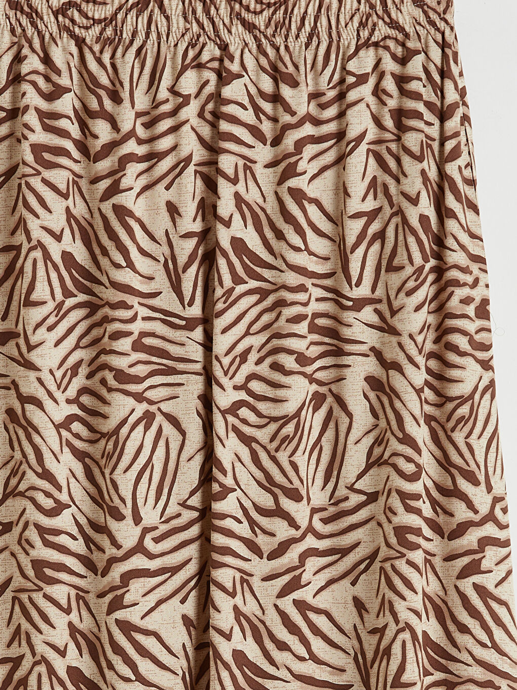 Bej Beli Lastikli Desenli Belmando Kloş Etek-5