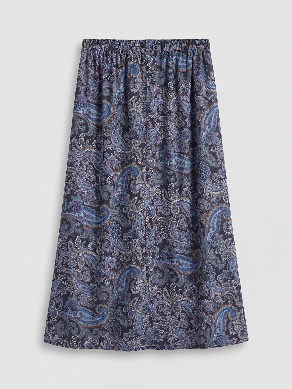 Lacivert Beli Lastikli Desenli Belmando Kloş Etek	-1