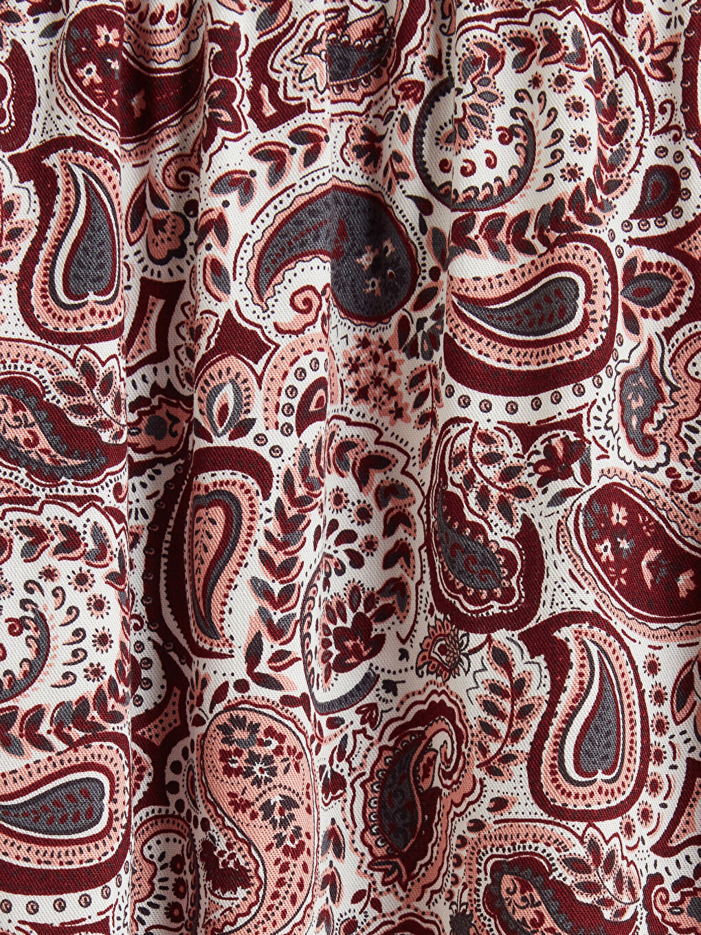 Kırmızı Beli Lastikli Desenli Belmando Kloş Etek	-2