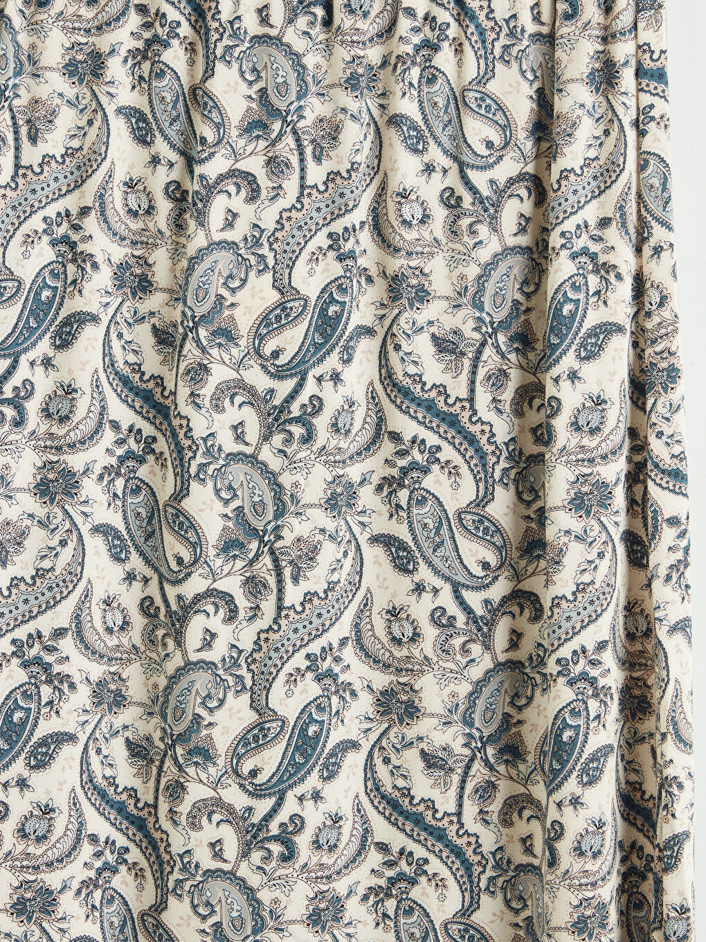 Ekru Beli Lastikli Desenli Fırfırlı Etek-2