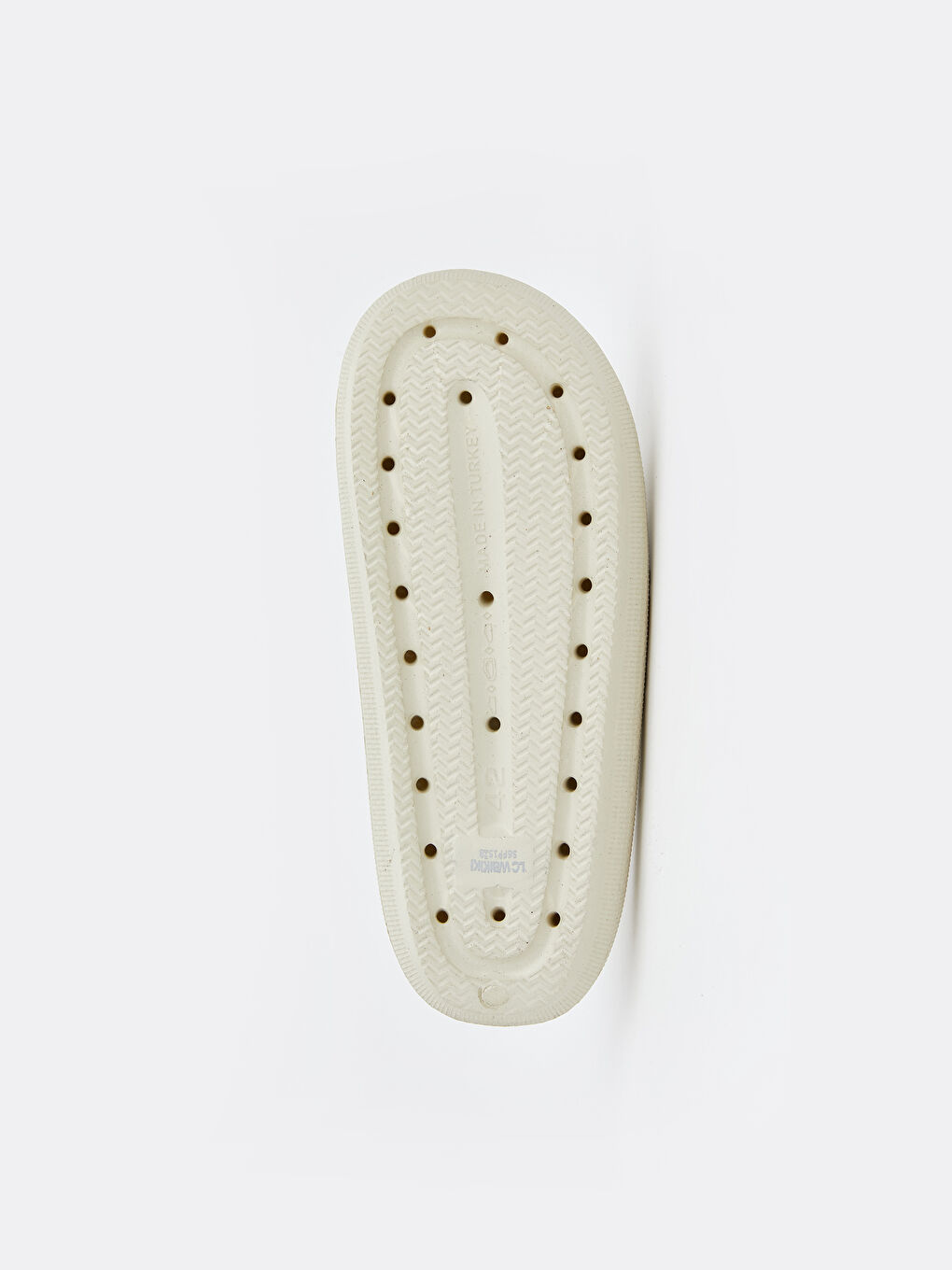 Bej Tek Bant Baskılı Erkek Terlik-3