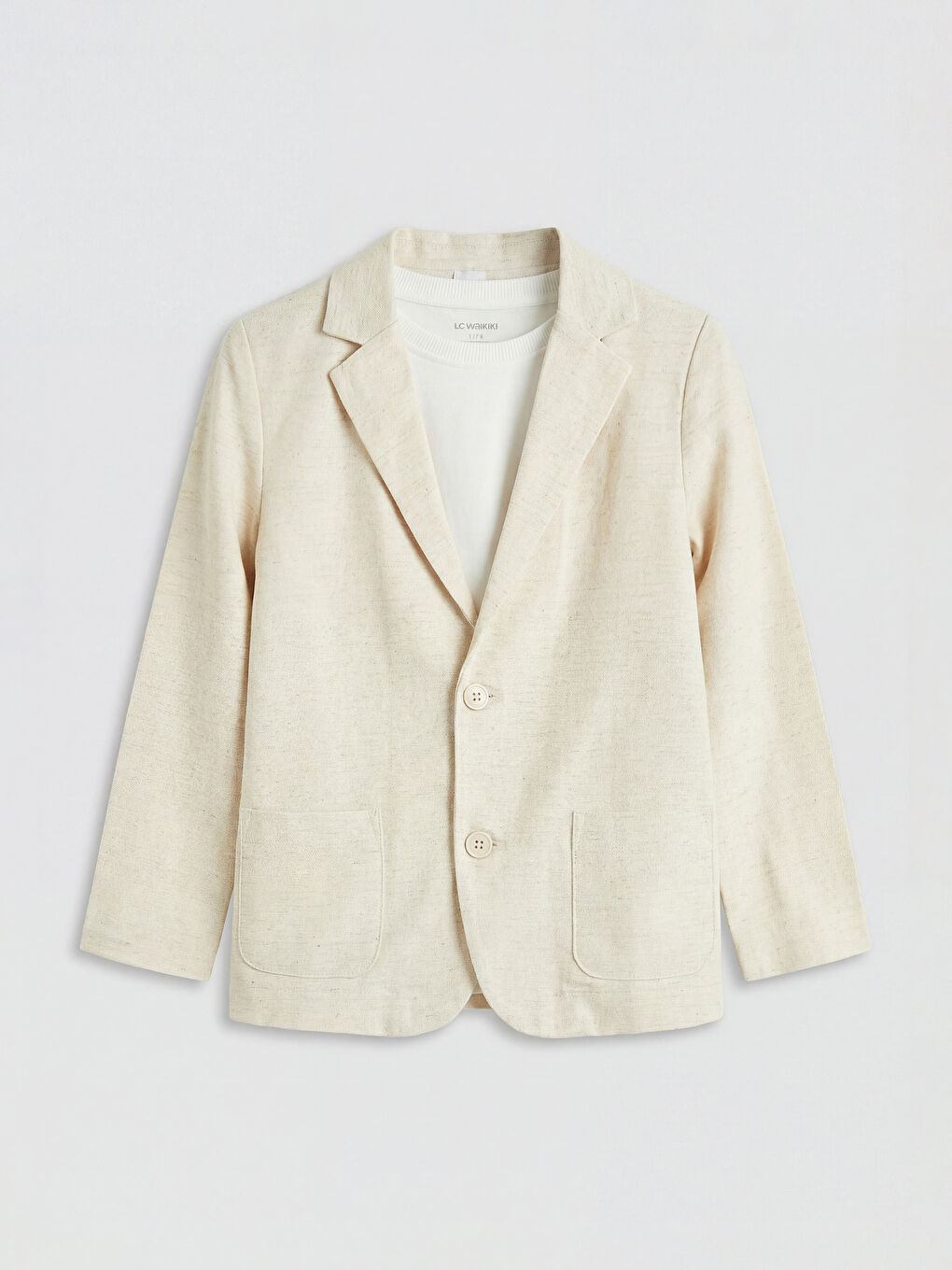 Bej Keten Karışımlı Erkek Çocuk Takım Elbise-1