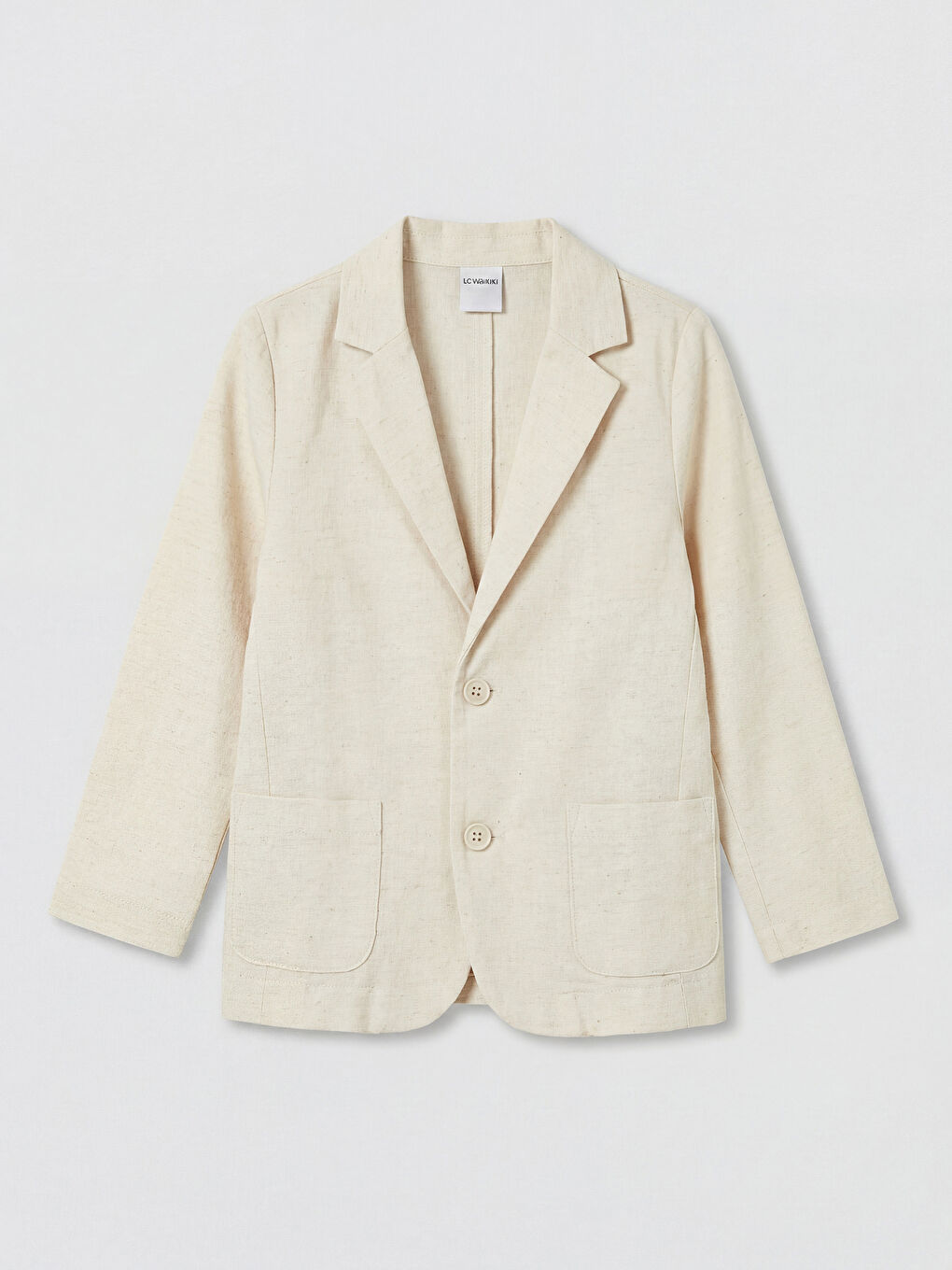 Bej Keten Karışımlı Erkek Çocuk Takım Elbise-2