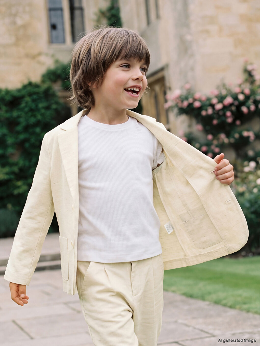 Linen Blend Boys' Suit-1