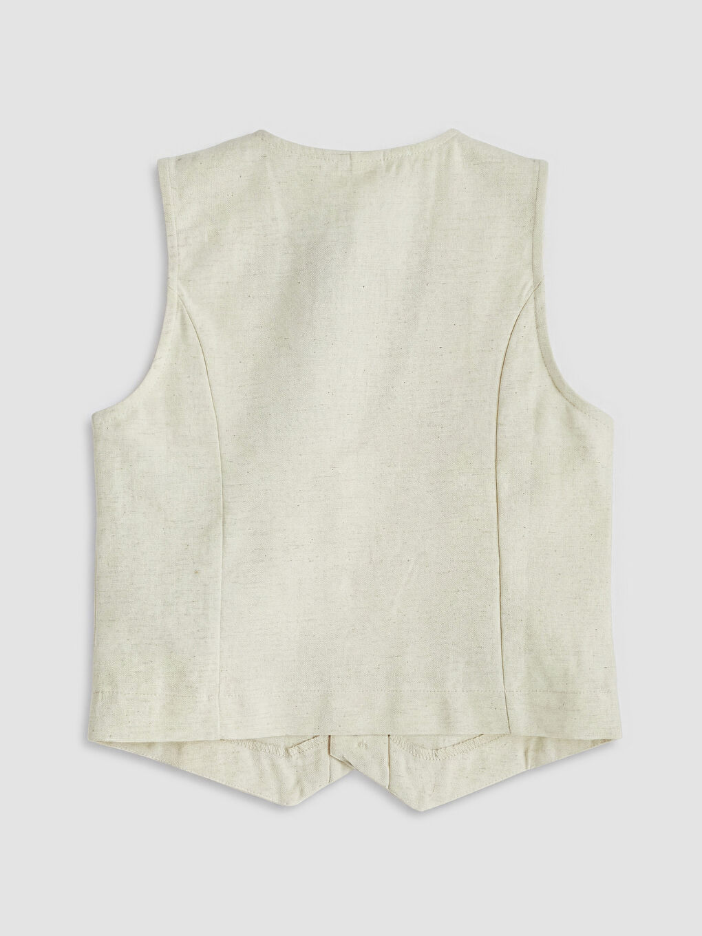 Ekru Erkek Çocuk Keten Karışımlı Yelekli Takım-9