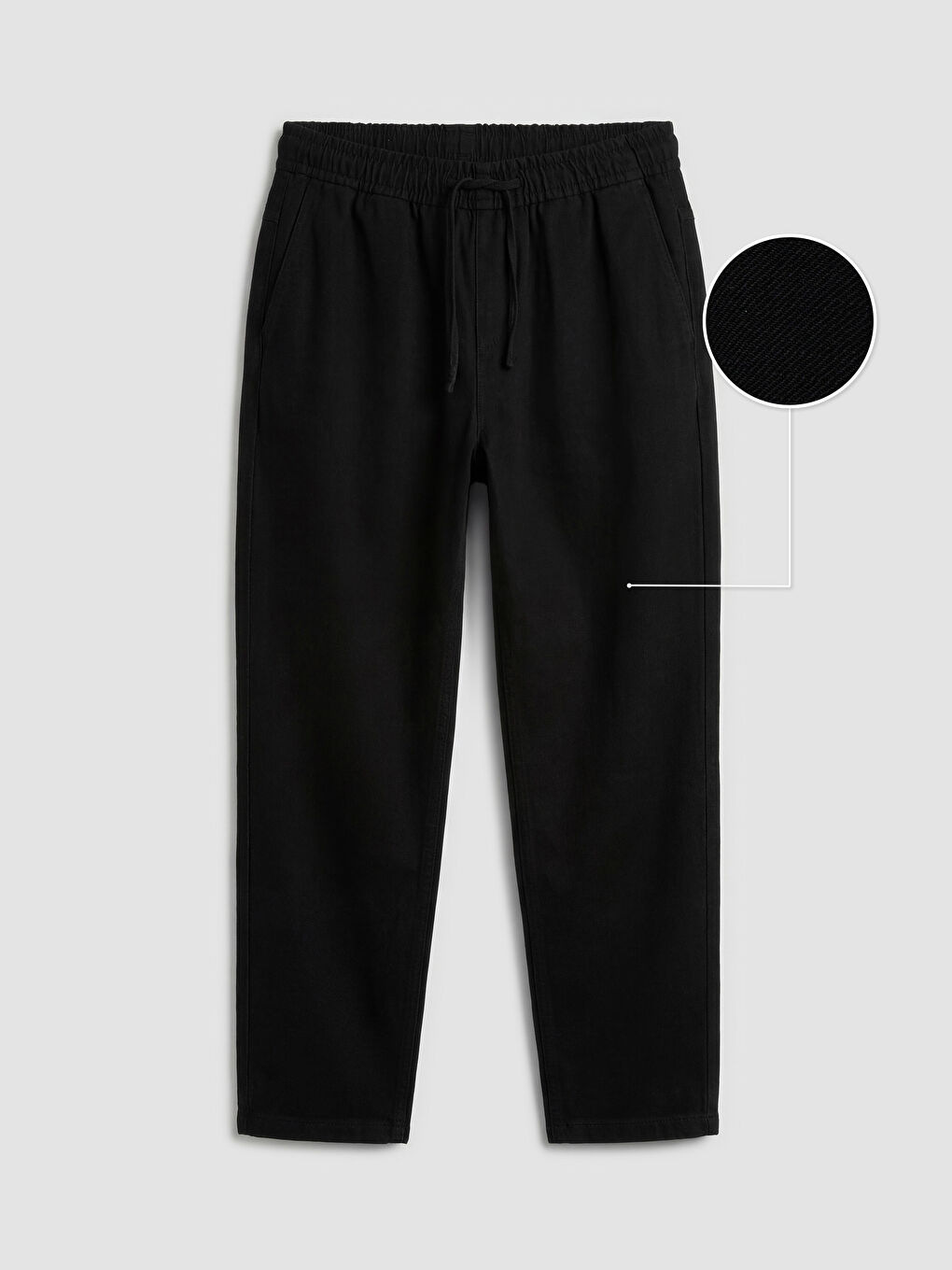 Siyah Regular Fit Keten Görünümlü Erkek Pantolon-4