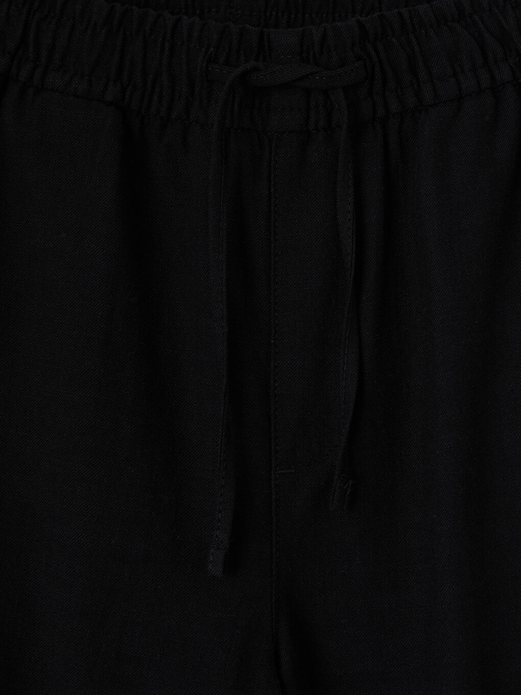 Siyah Regular Fit Keten Görünümlü Erkek Pantolon-6