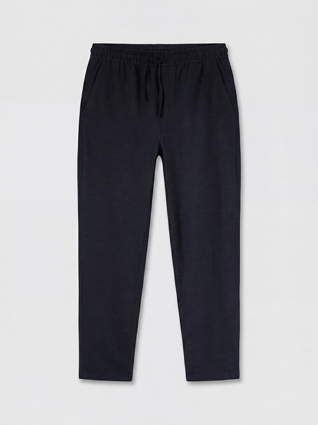 Lacivert Regular Fit Keten Görünümlü Erkek Pantolon