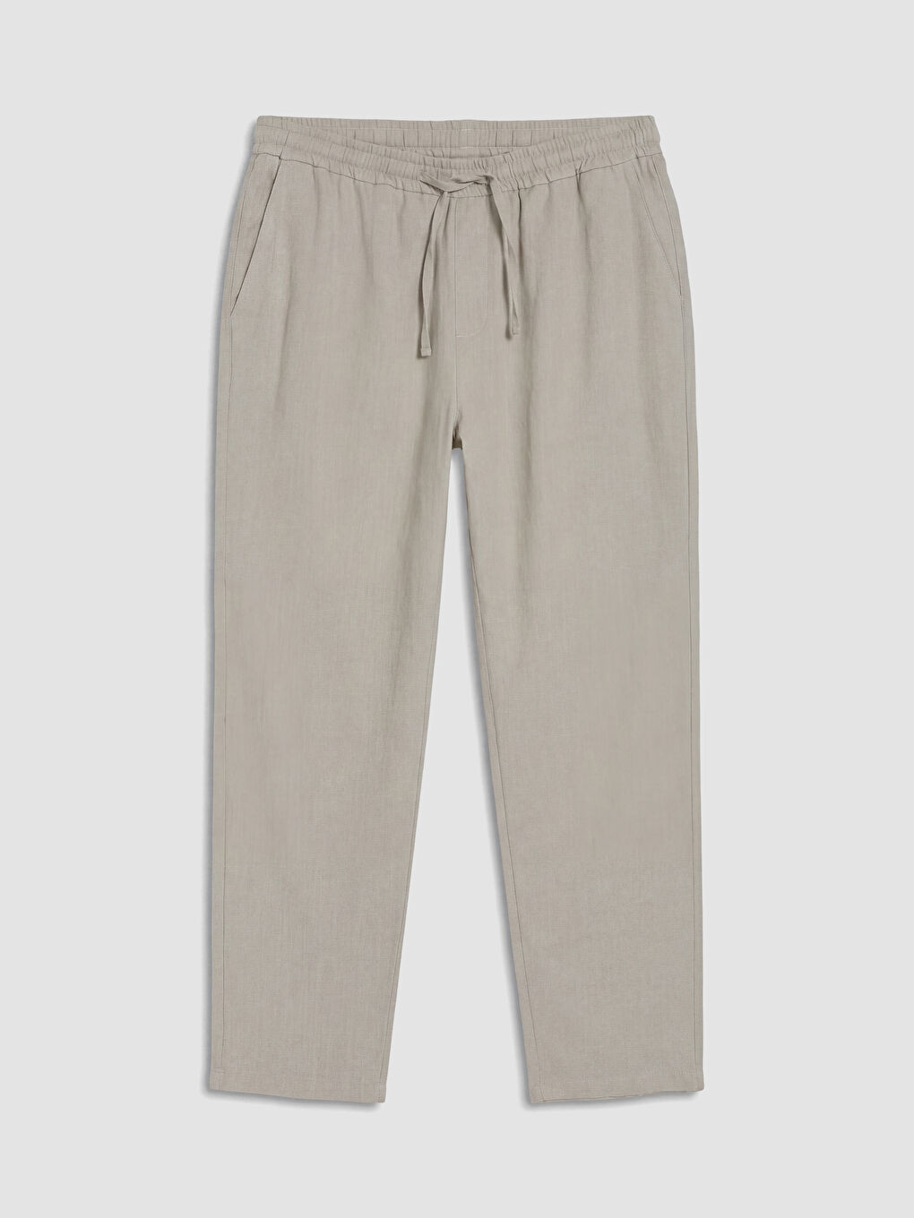 Bej Regular Fit Erkek Keten Görünümlü Pantolon