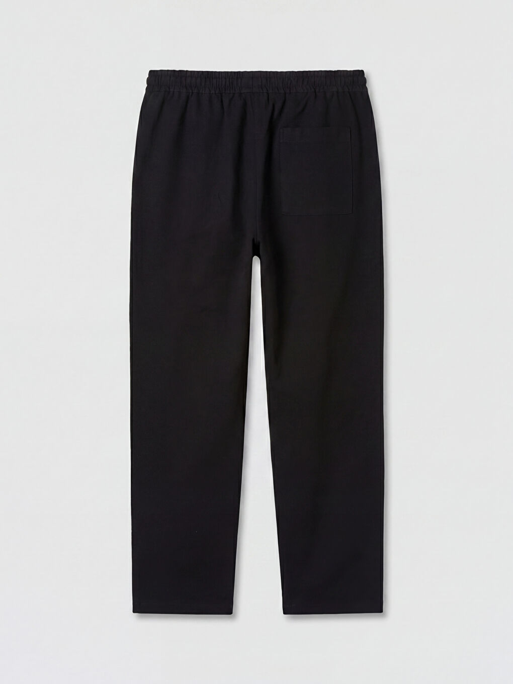 Siyah Regular Fit Erkek Keten Görünümlü Pantolon-1