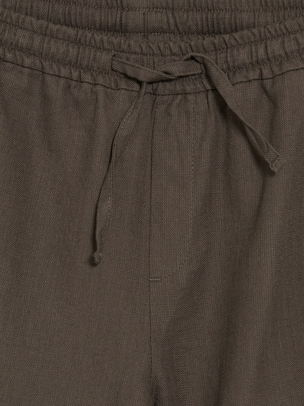 Kahverengi Regular Fit Erkek Keten Görünümlü Pantolon-1