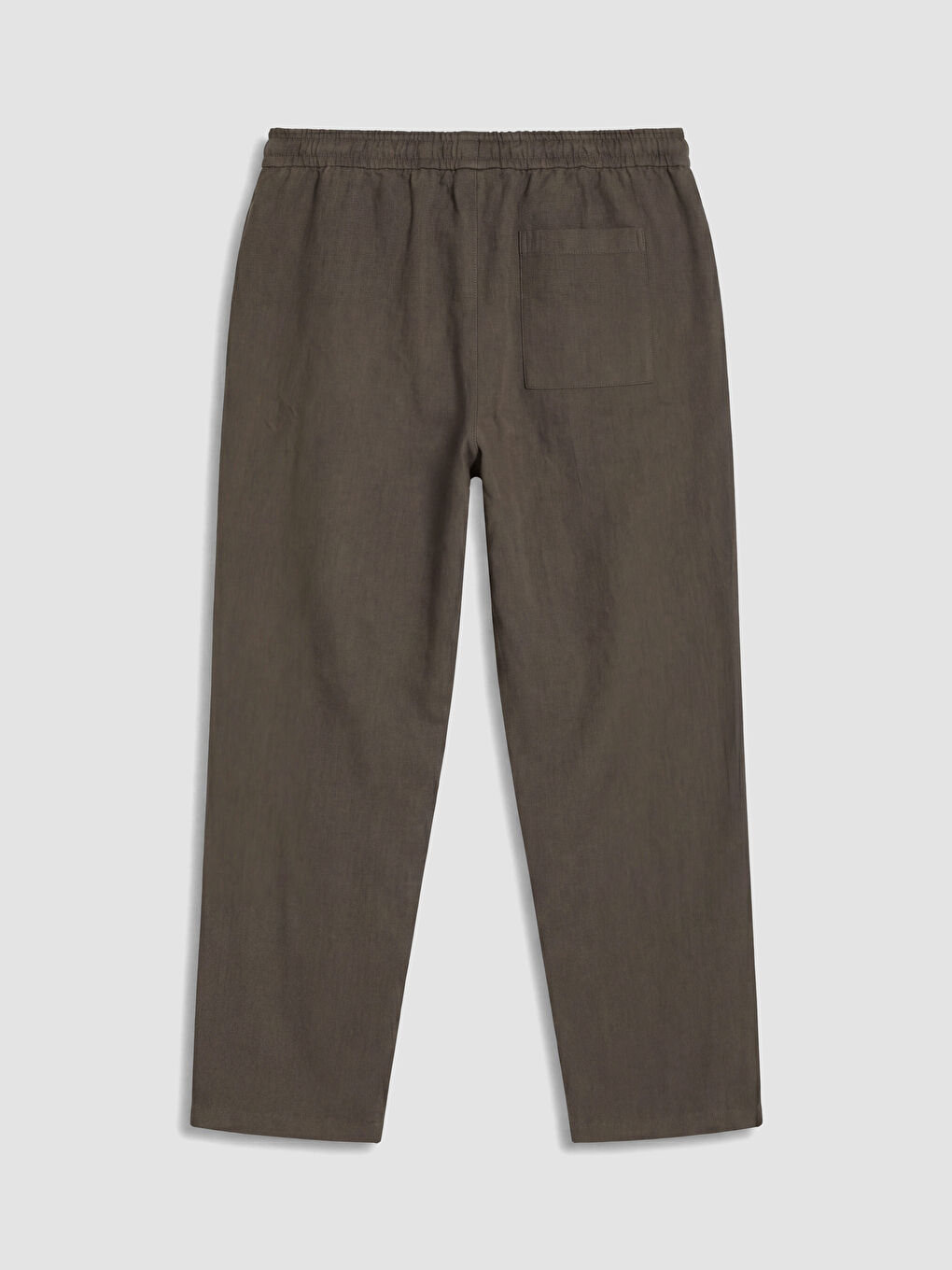 Kahverengi Regular Fit Erkek Keten Görünümlü Pantolon-2