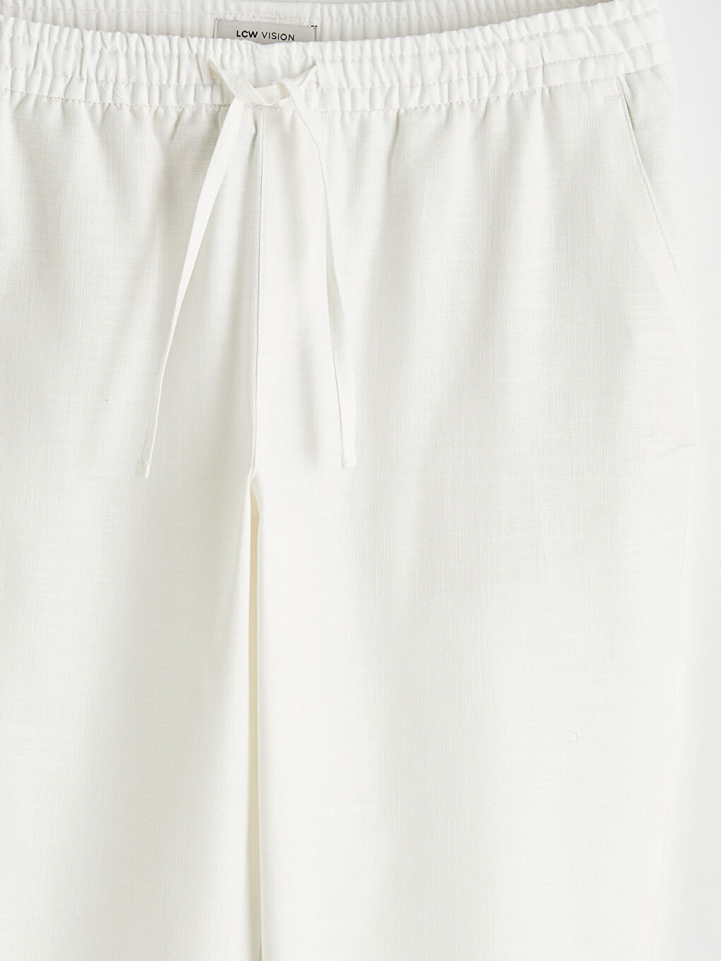 Ekru Standart Kalıp Erkek Keten Görünümlü Pantolon-6