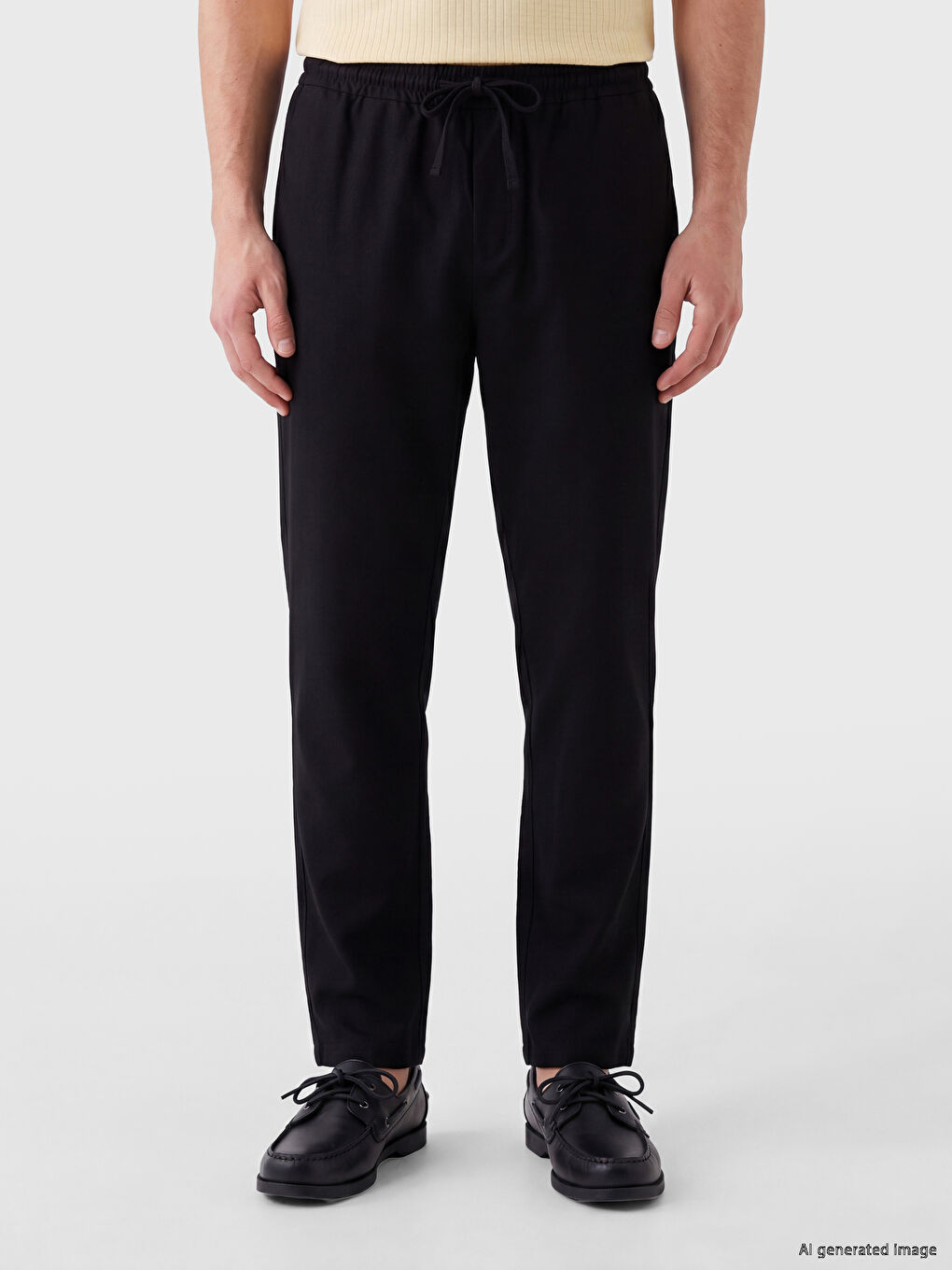 Regular Fit Men's Linen-Look Trousers-1