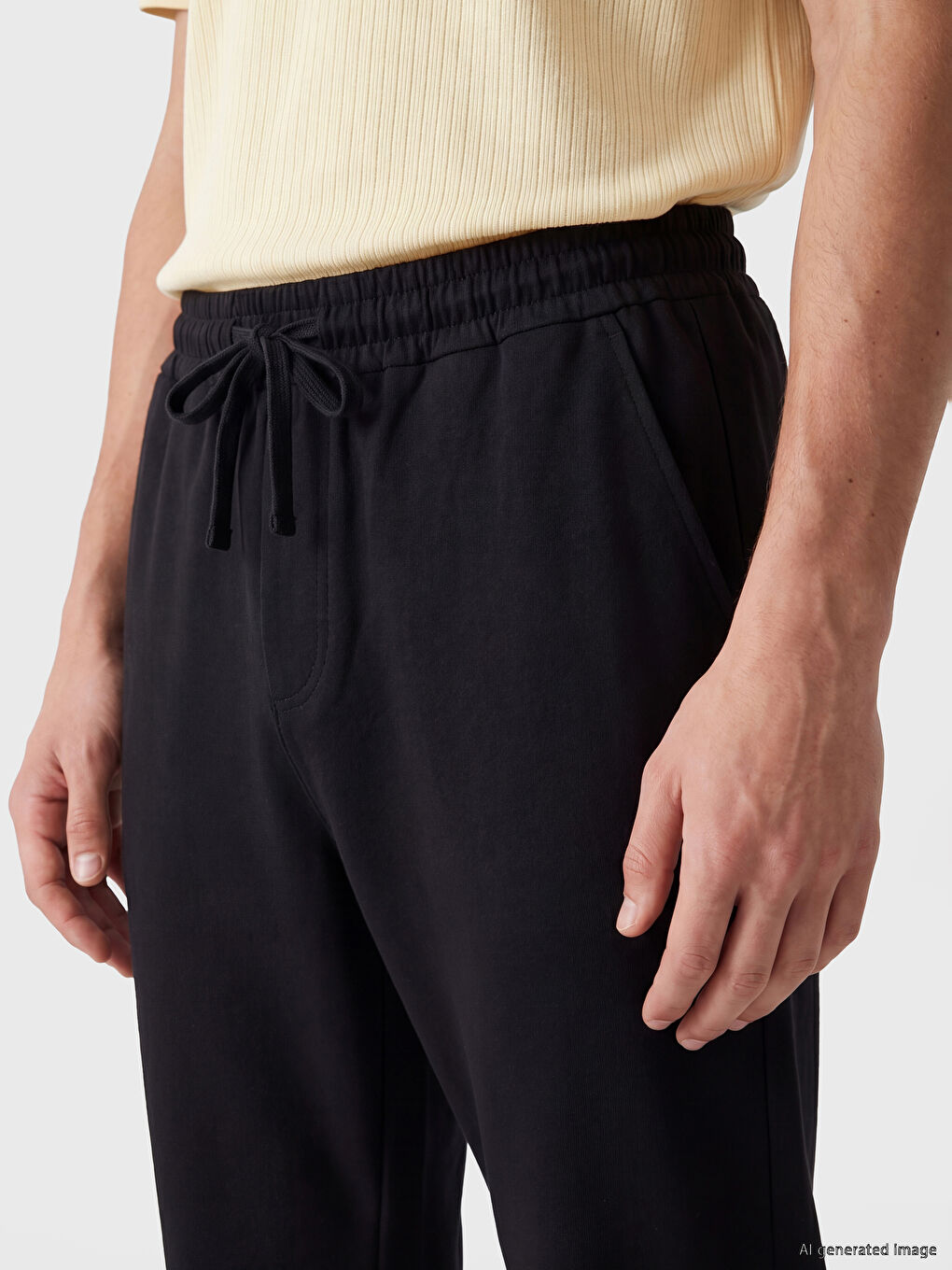 Regular Fit Men's Linen-Look Trousers-2