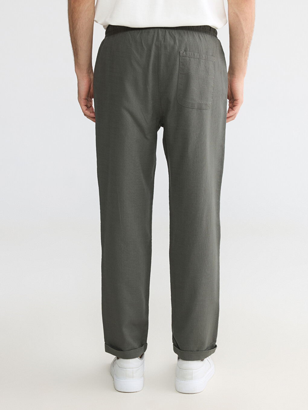 Regular Fit Men's Linen-look Trousers-6