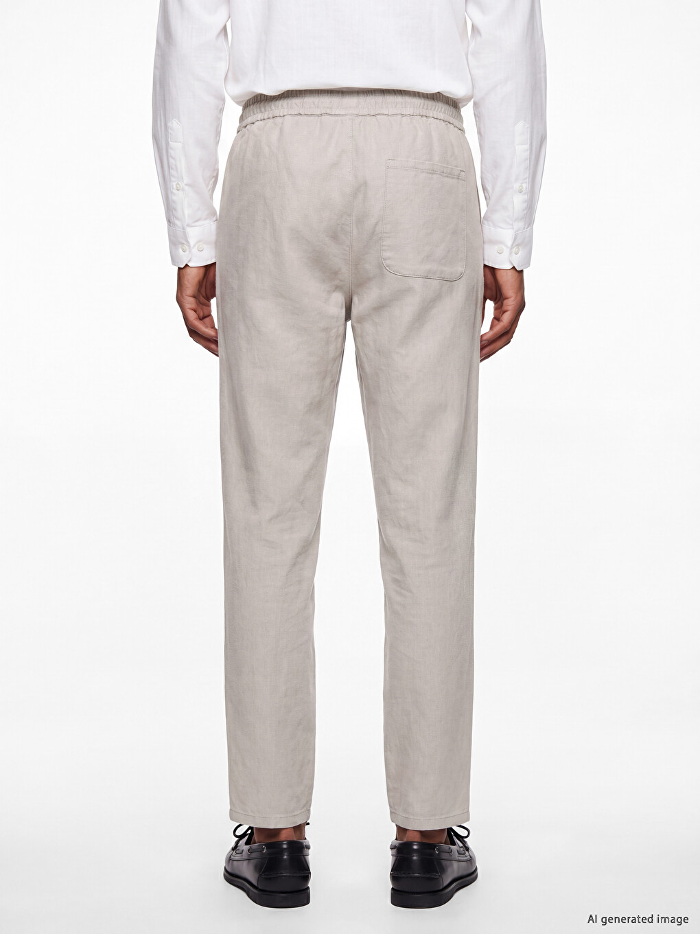 Regular Fit Men's Linen-look Trousers-3