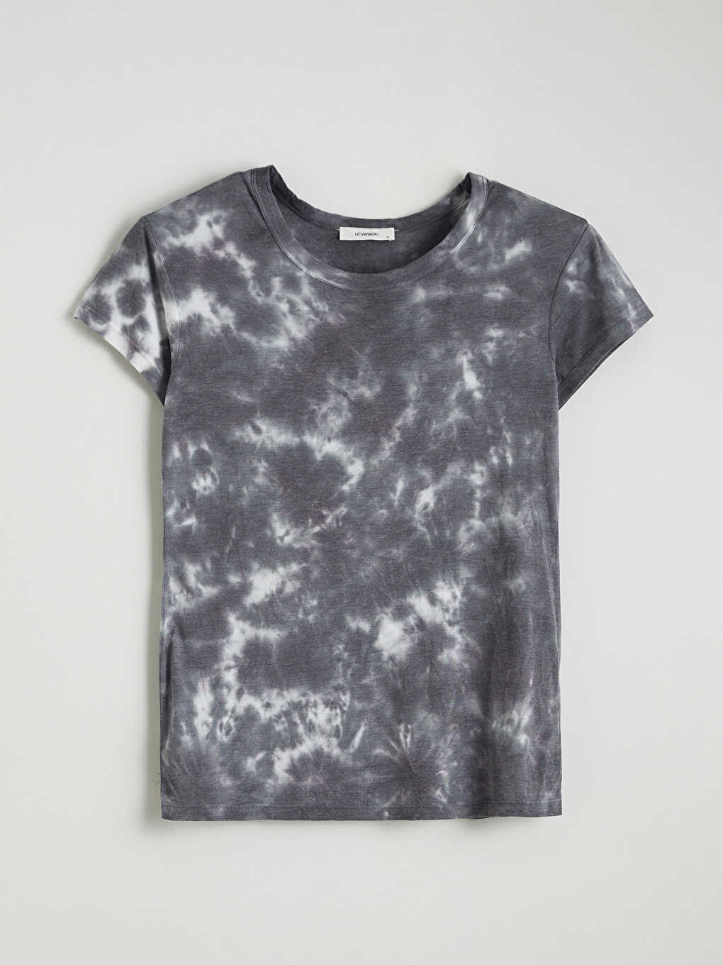 Crew Neck Tie-dye Patterned Women's T-shirt-4