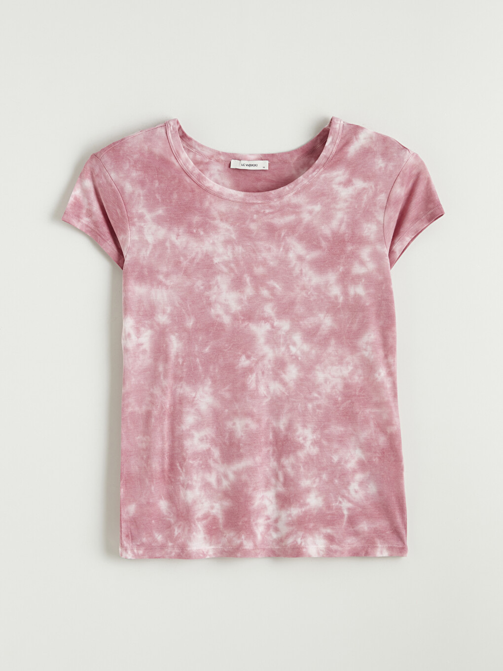 Crew Neck Tie-dye Patterned Women's T-shirt-4