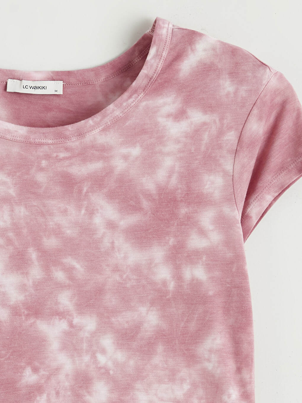 Crew Neck Tie-dye Patterned Women's T-shirt-5