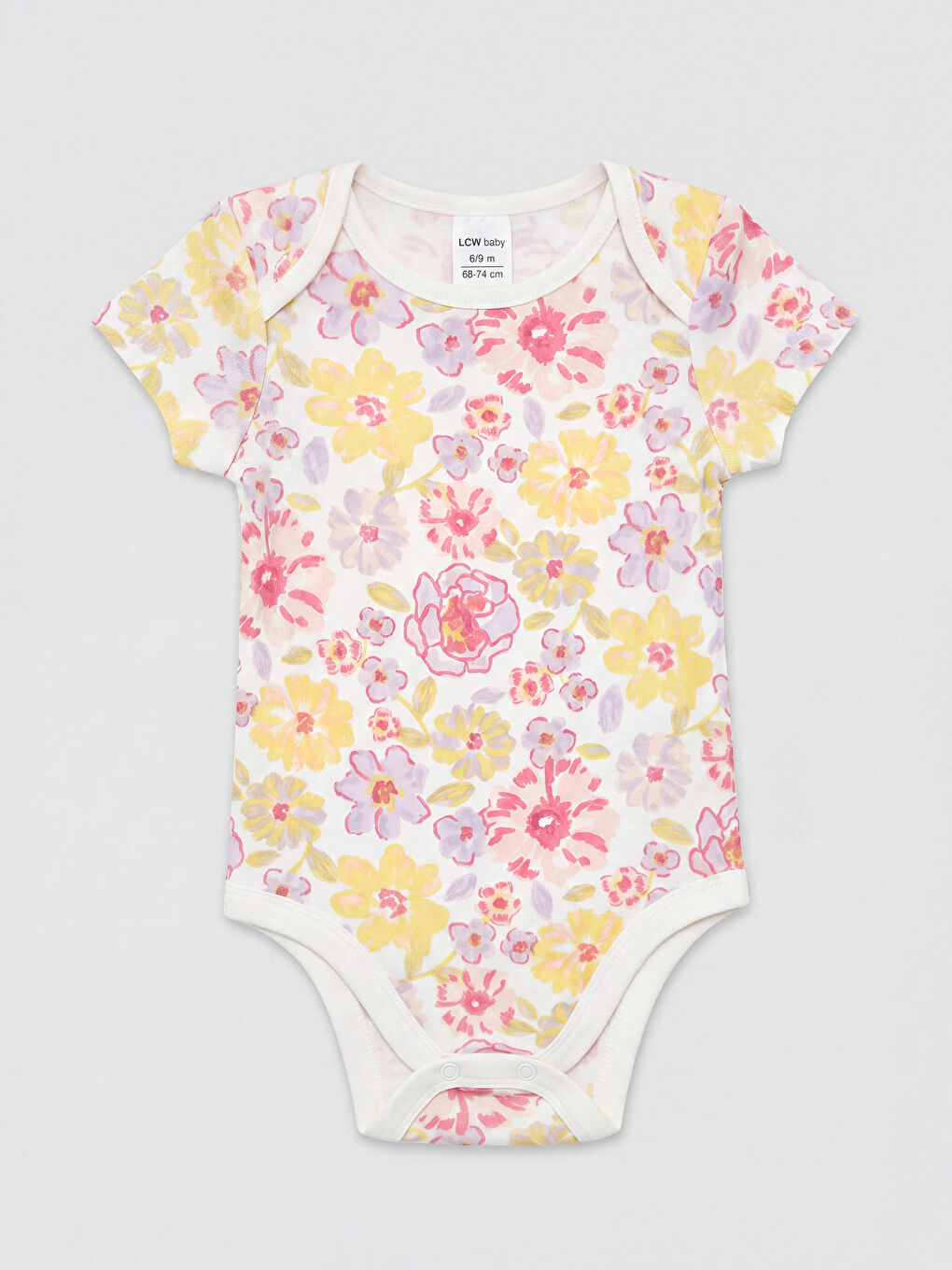 Ekru 2'li Bisiklet Yaka Kız Bebek Çıtçıtlı Body-4