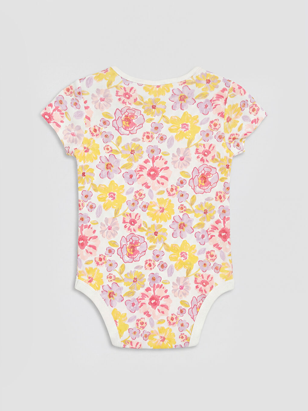 Ekru 2'li Bisiklet Yaka Kız Bebek Çıtçıtlı Body-5