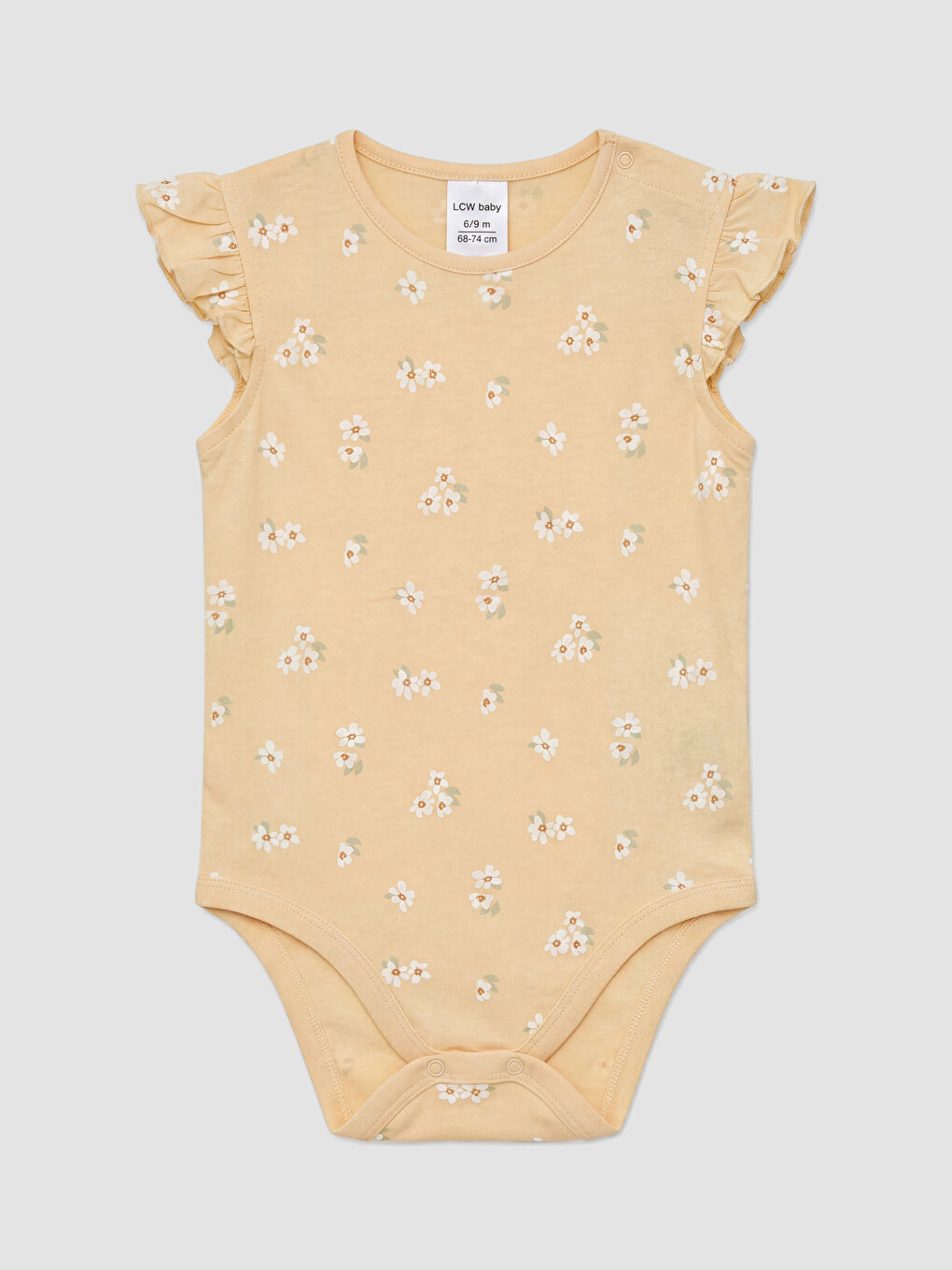 Sarı Fırfırlı Kız Bebek Çıtçıtlı Body 2'li-5