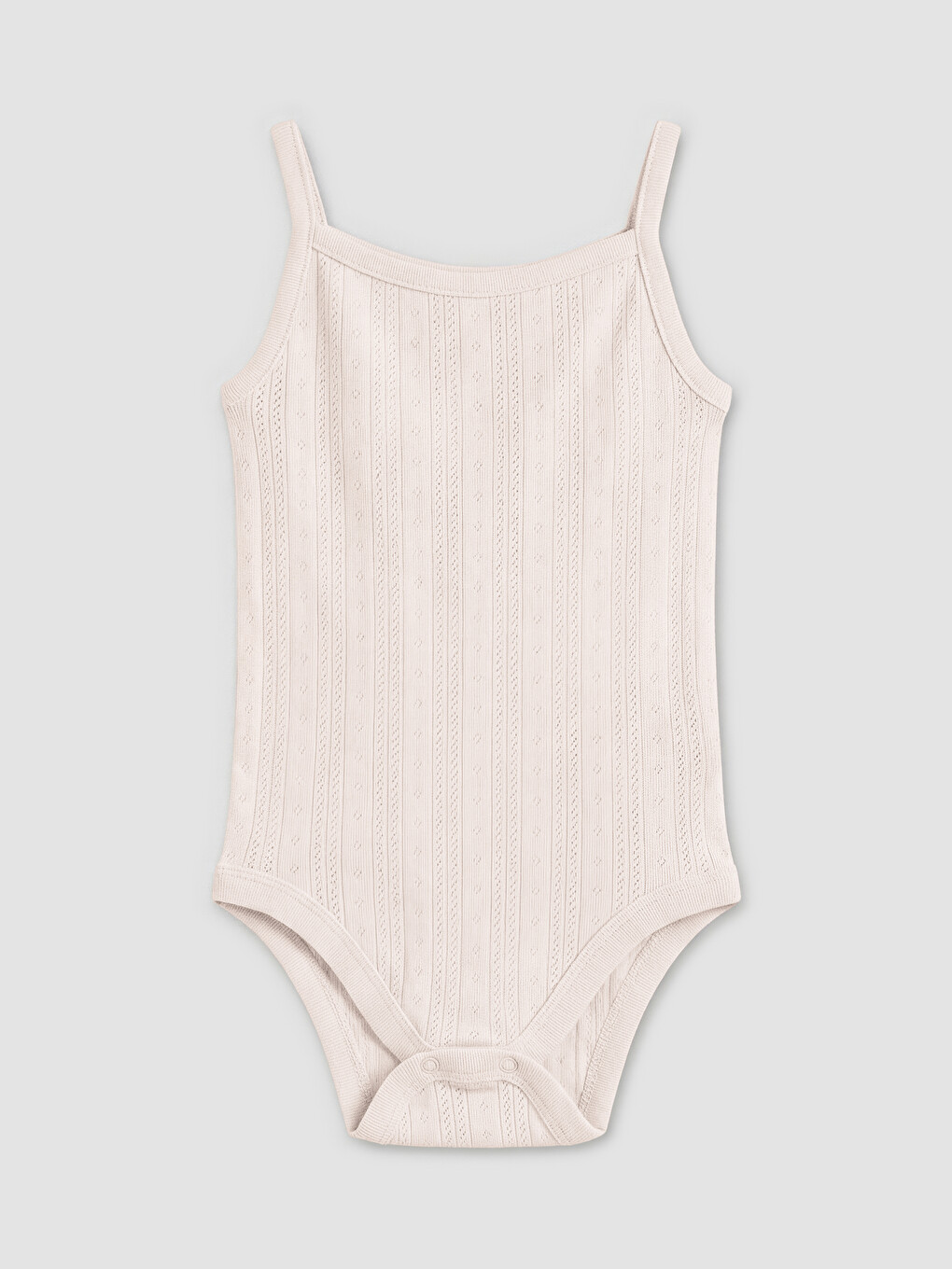 Pembe Askılı Ajurlu Kız Bebek Çıtçıtlı Body
