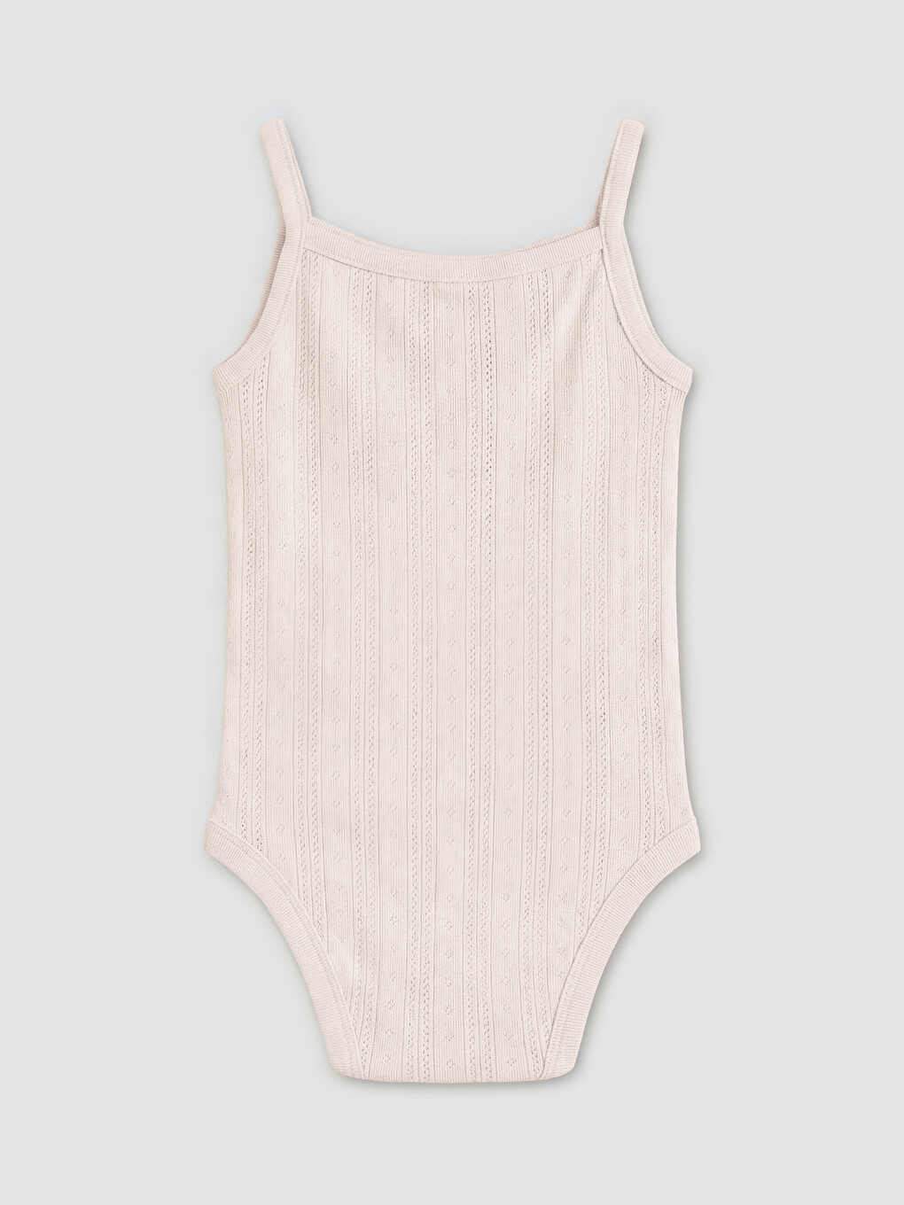 Pembe Askılı Ajurlu Kız Bebek Çıtçıtlı Body-1