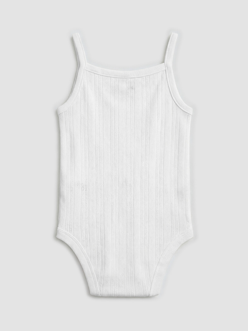 Beyaz Askılı Ajurlu Kız Bebek Çıtçıtlı Body-1