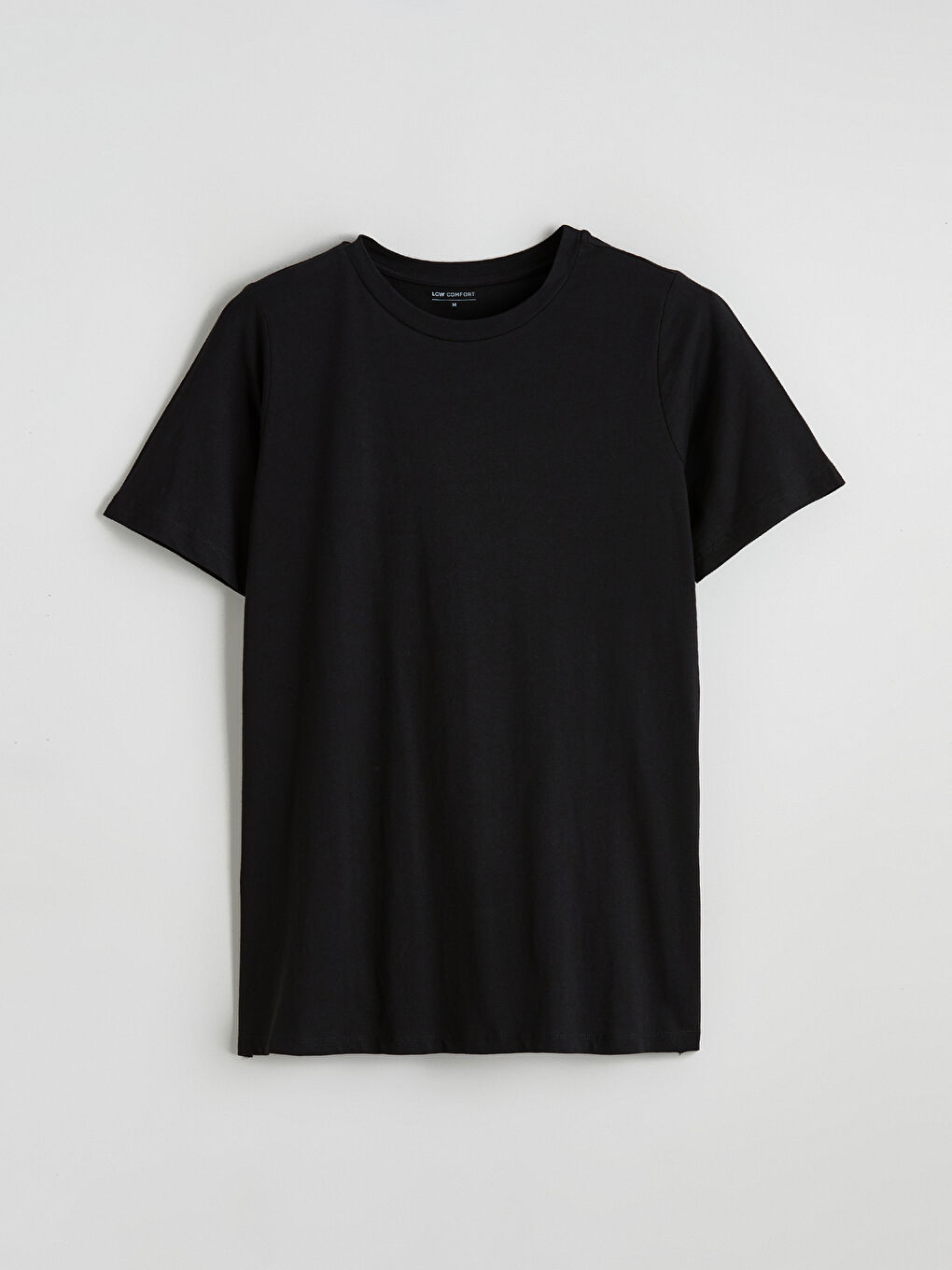 Siyah Bisiklet Yaka Kadın Tişört-4