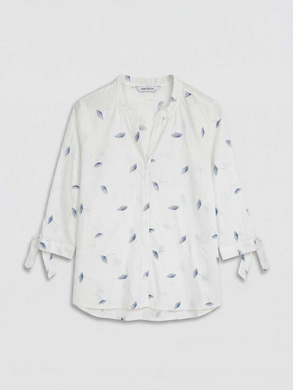 Notch Neck Embroidered Women's Shirt-4