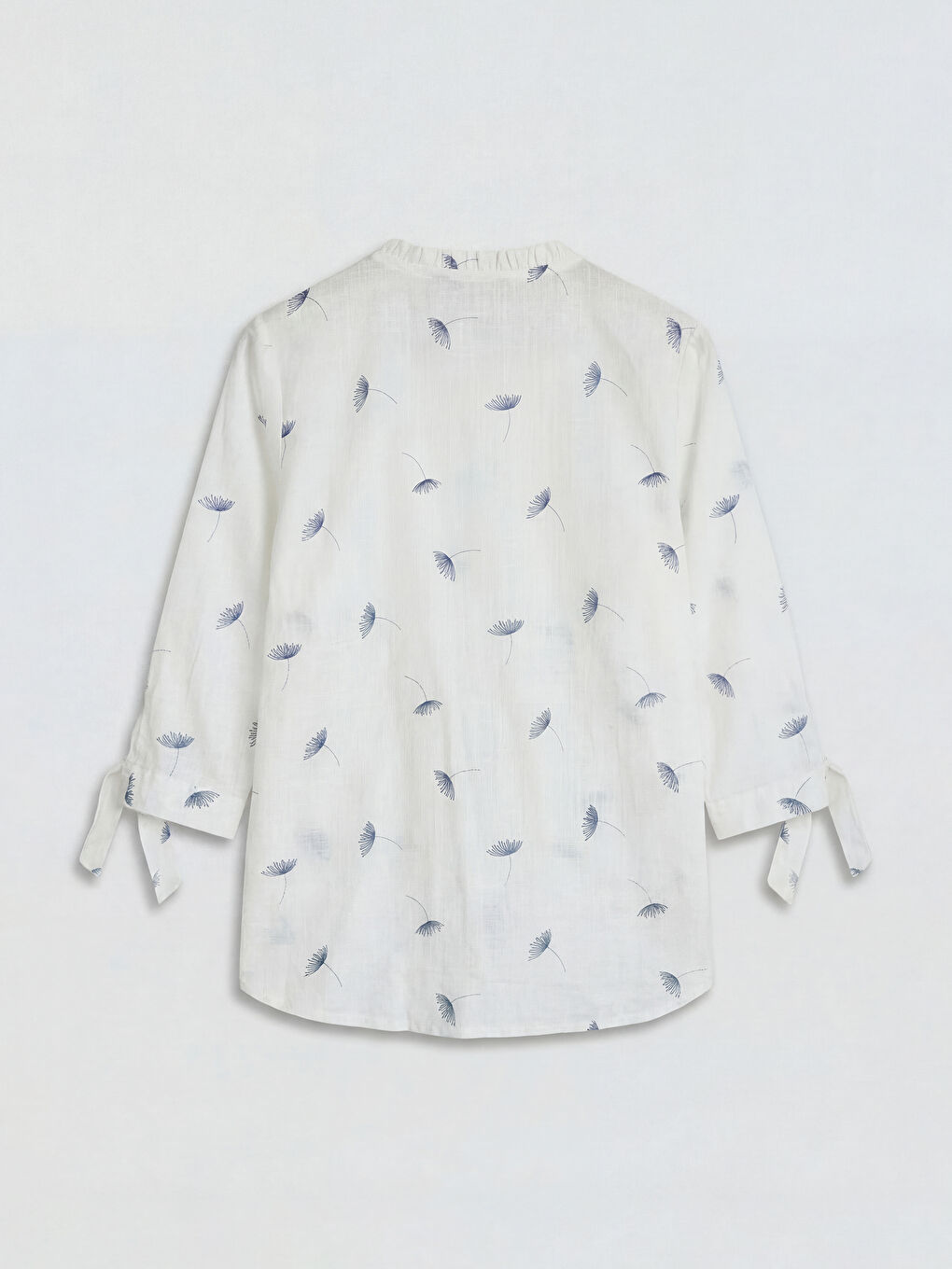 Notch Neck Embroidered Women's Shirt-5