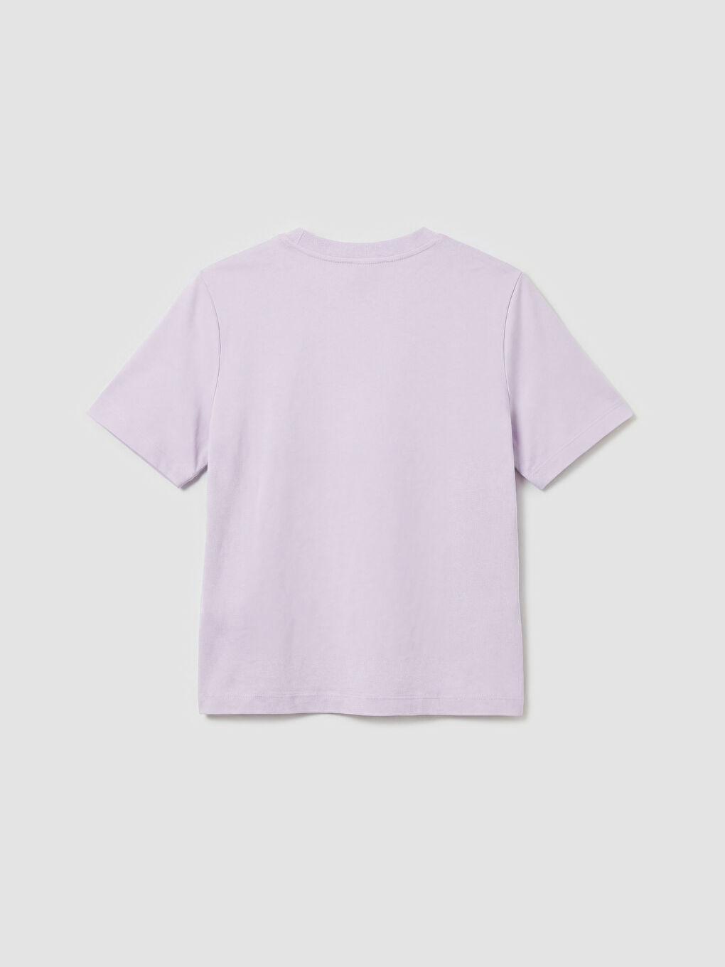 Lila Bisiklet Yaka Kadın Tişört-5