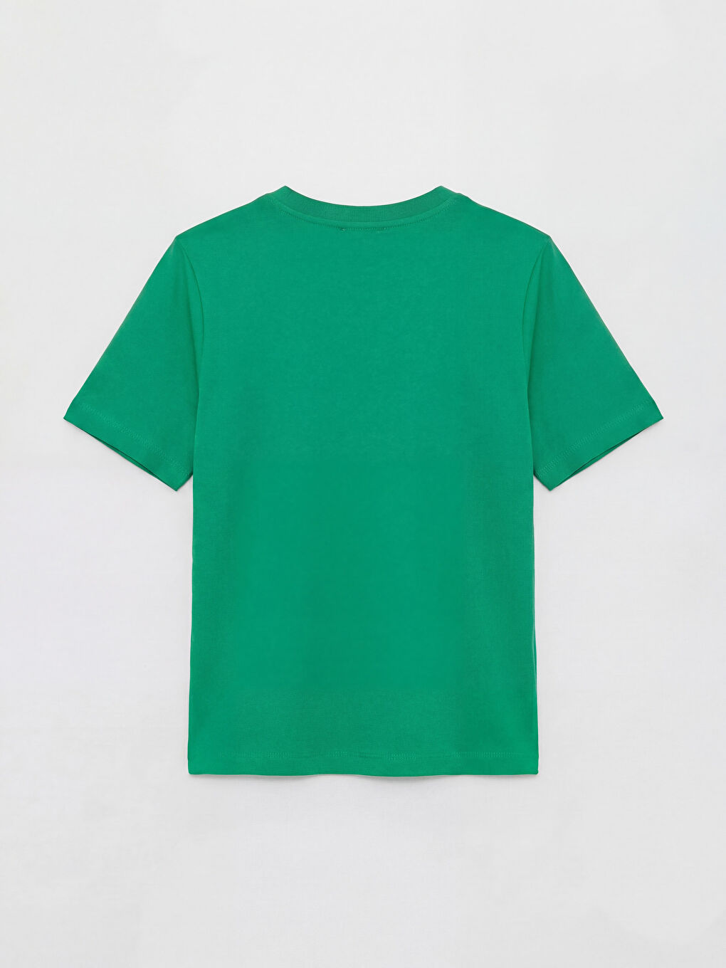 Yeşil Bisiklet Yaka Kadın Tişört-1