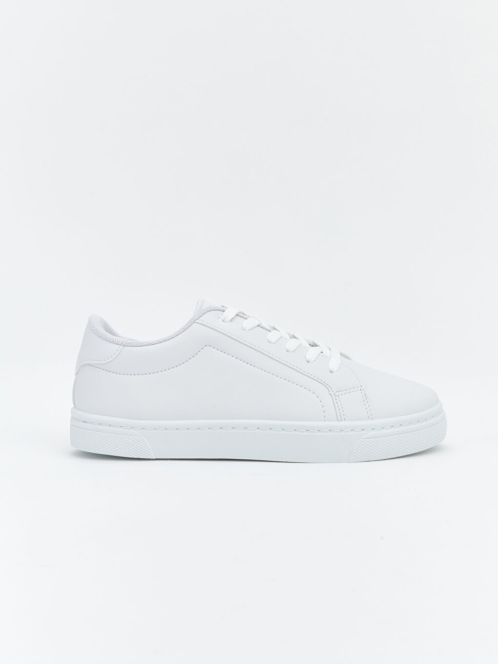 Beyaz Deri Görünümlü Kadın Spor Ayakkabı-1