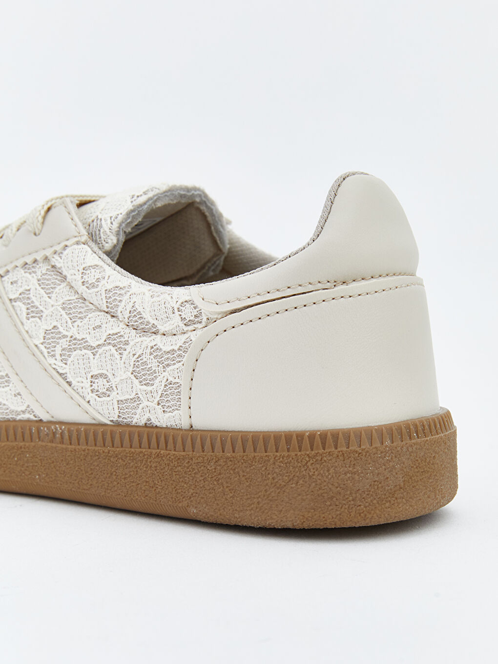 Bej Bağcıklı Kadın Spor Ayakkabı-4