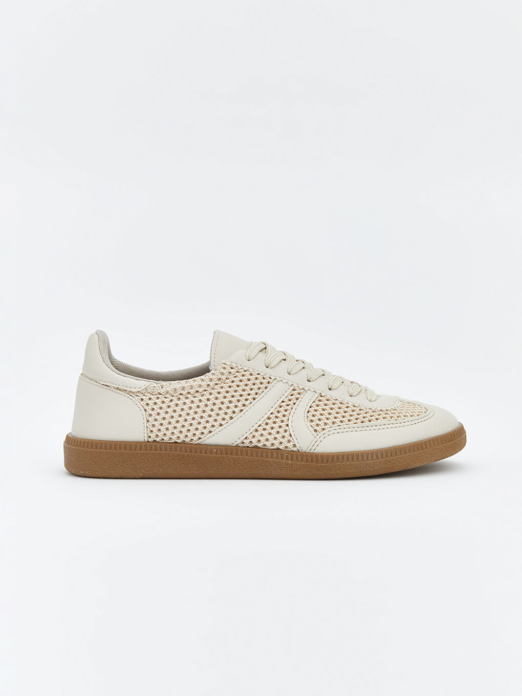 Bej Bağcıklı Kadın Spor Ayakkabı-1