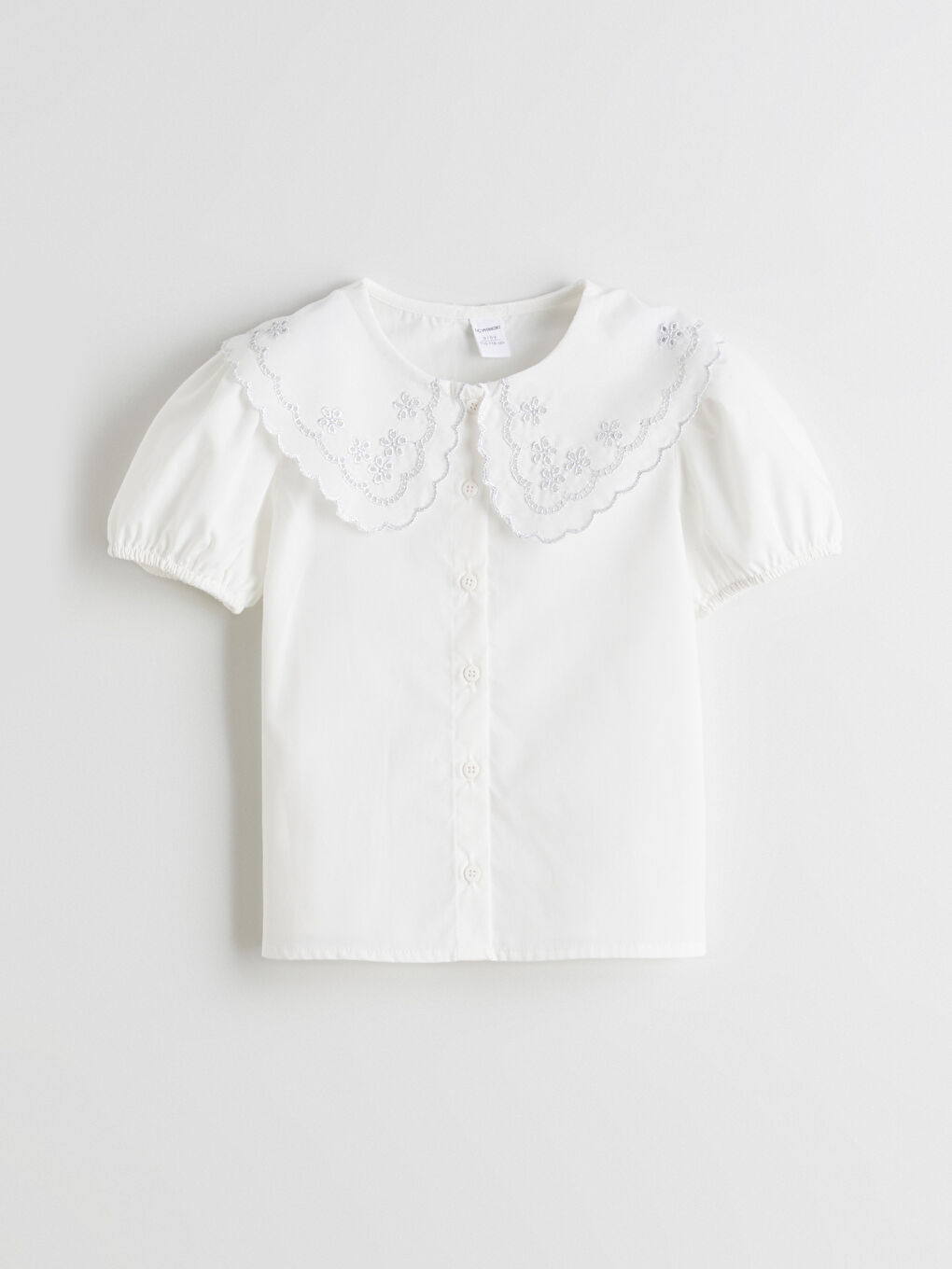 Ekru Bebe Yaka Kız Çocuk Gömlek