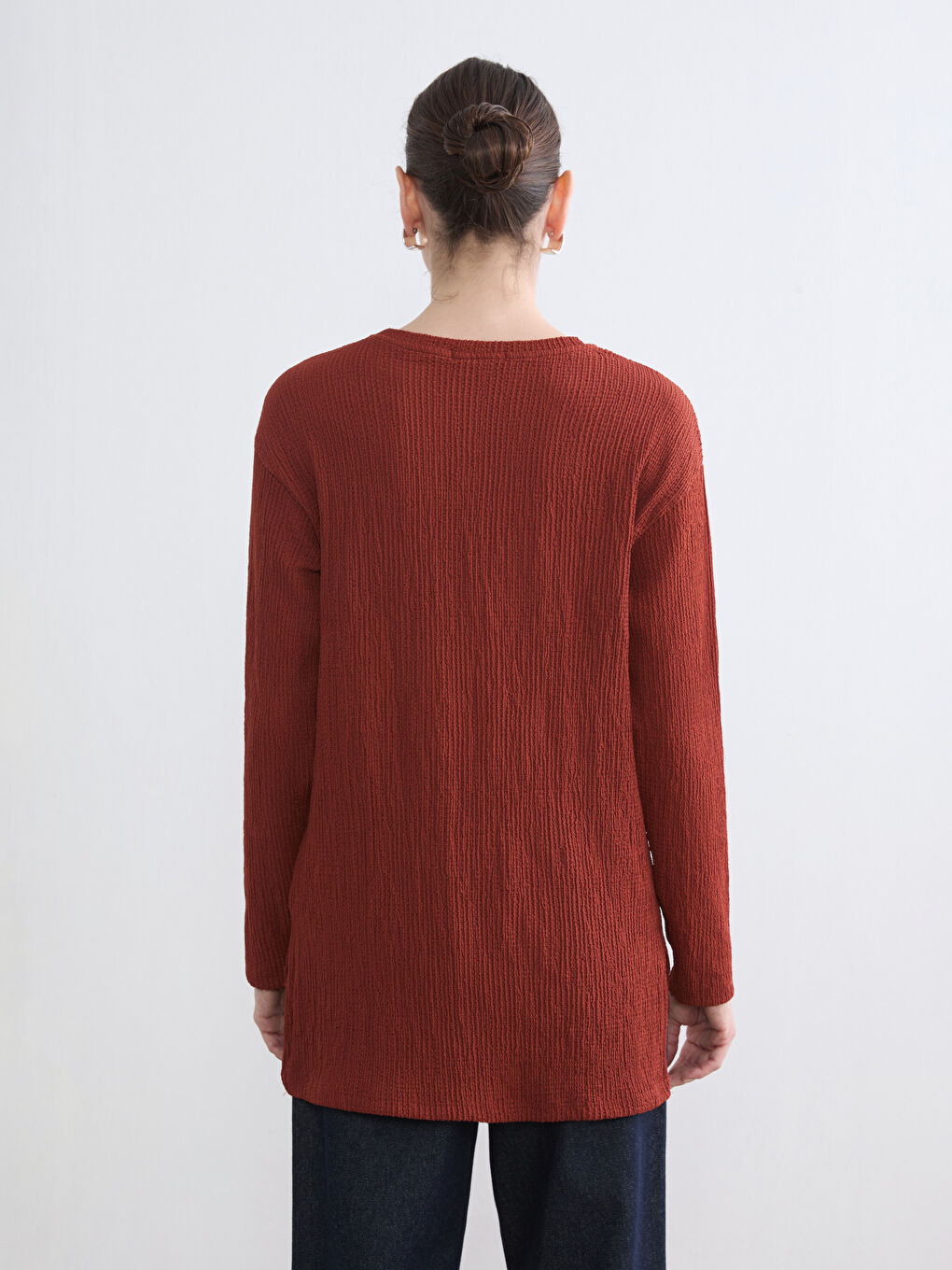 Crew Neck Textured Women's Tunic-3