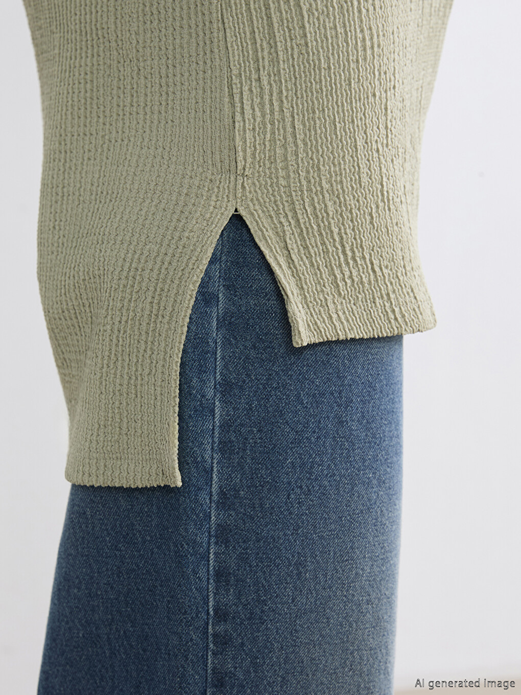 Crew Neck Textured Women's Tunic-3