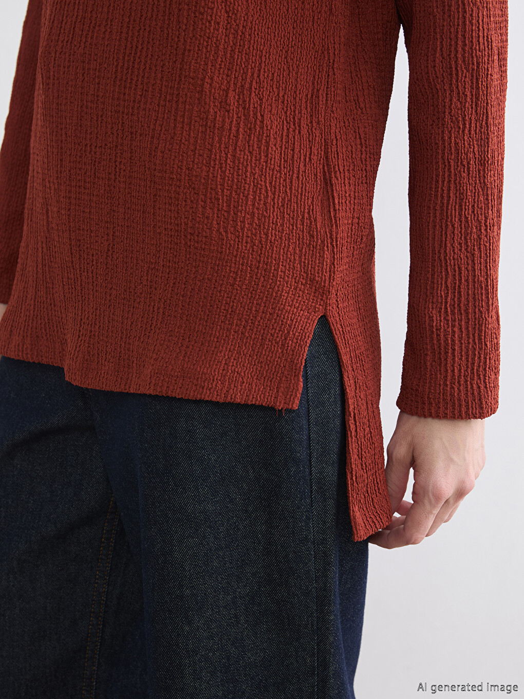 Crew Neck Textured Women's Tunic-5