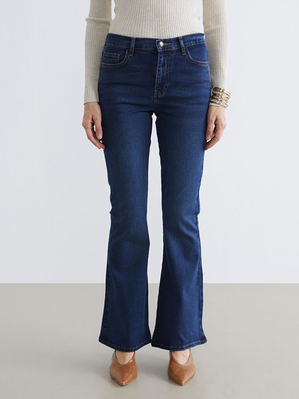 İndigo Mars Flare Kadın Jean Pantolon-1