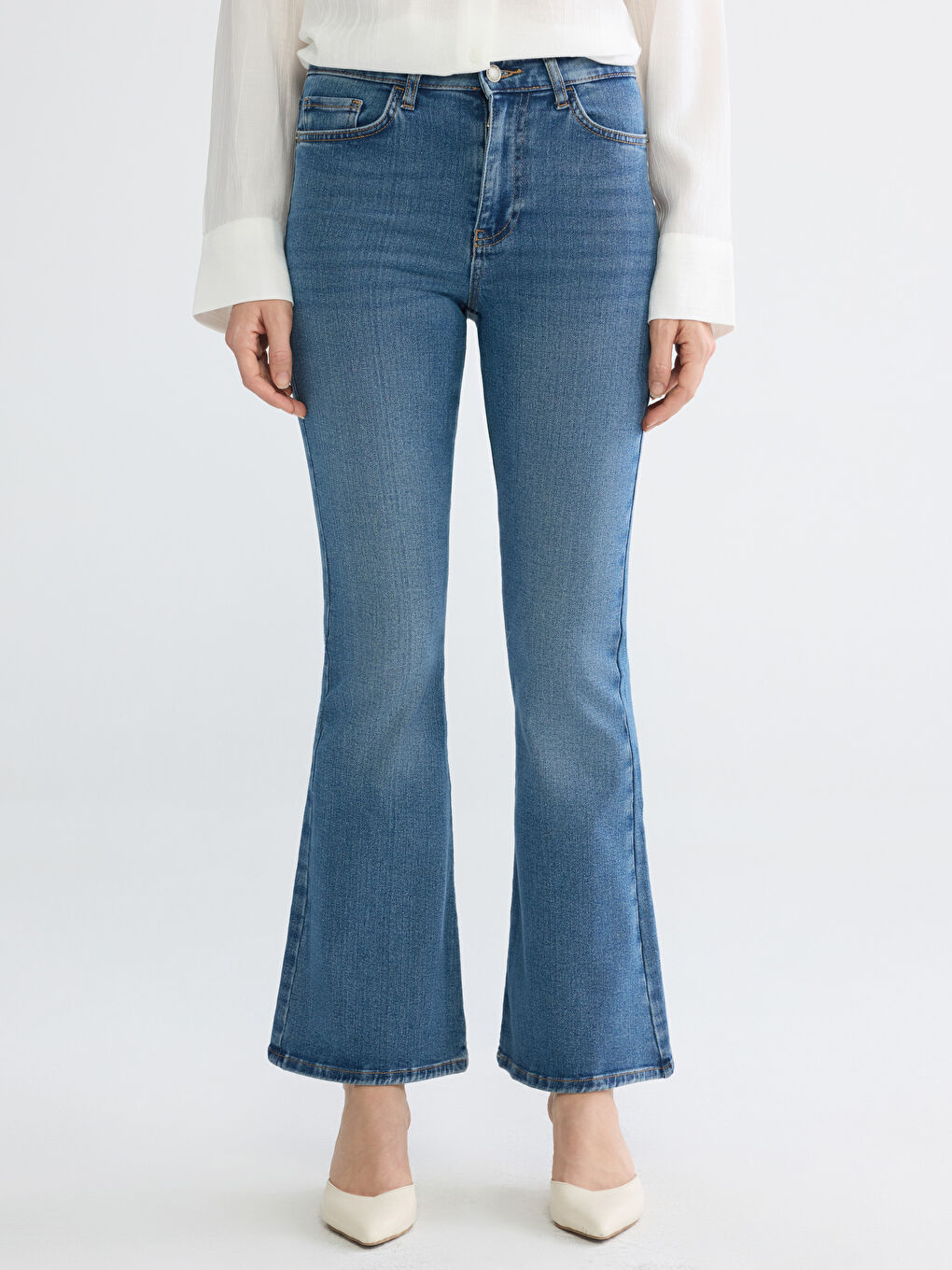 İndigo Mars Flare Kadın Jean Pantolon-1