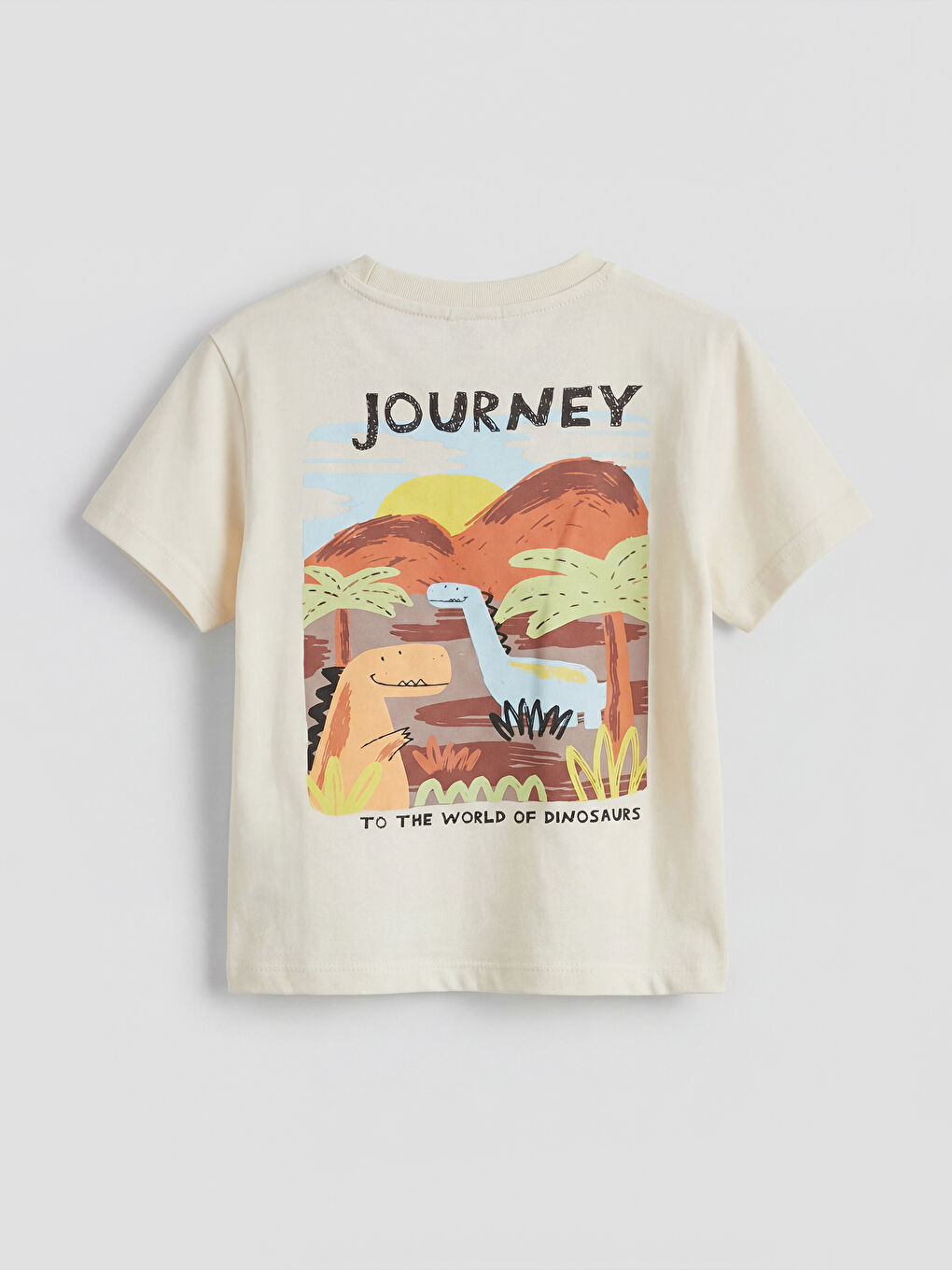 Ekru Dinozor Baskılı Erkek Bebek Takım-2