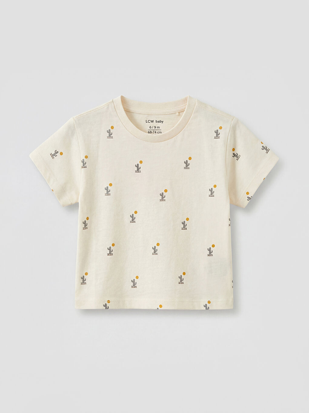 Ekru Baskılı Erkek Bebek Tişört