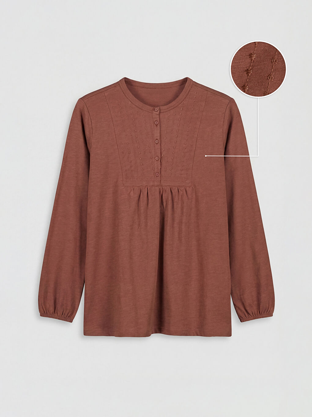 Kırmızı Bisiklet Yaka Nakışlı Bluz