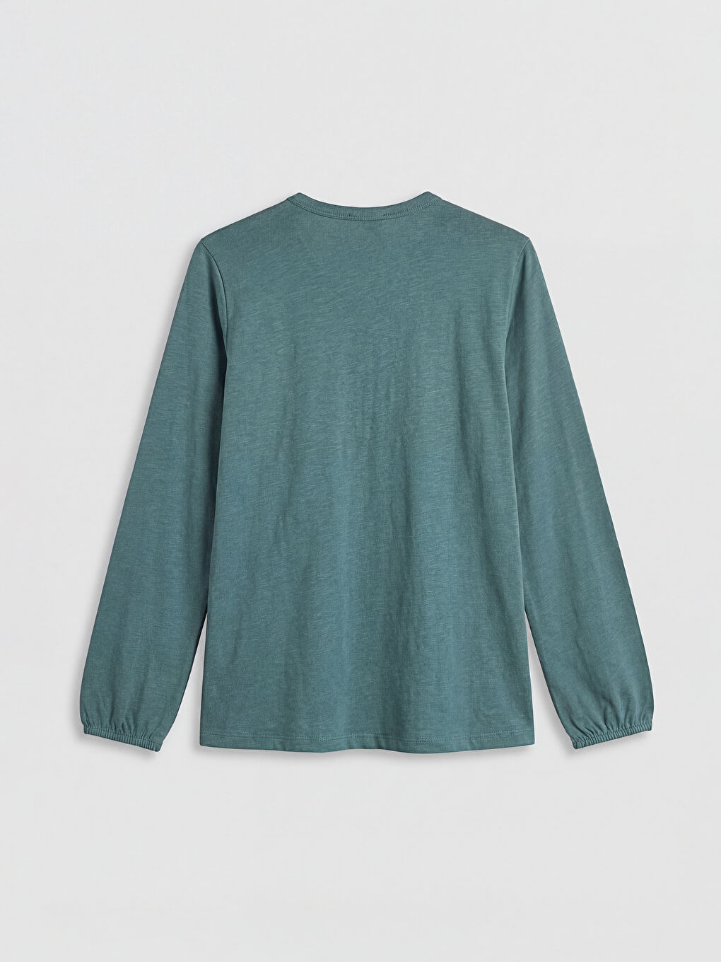 Yeşil Bisiklet Yaka Nakışlı Bluz-1