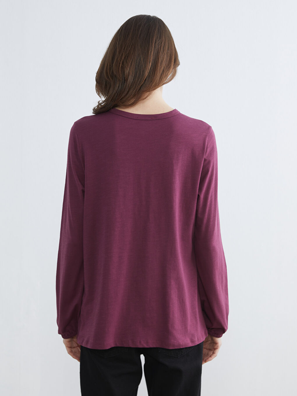 Mürdüm Bisiklet Yaka Nakışlı Bluz-3