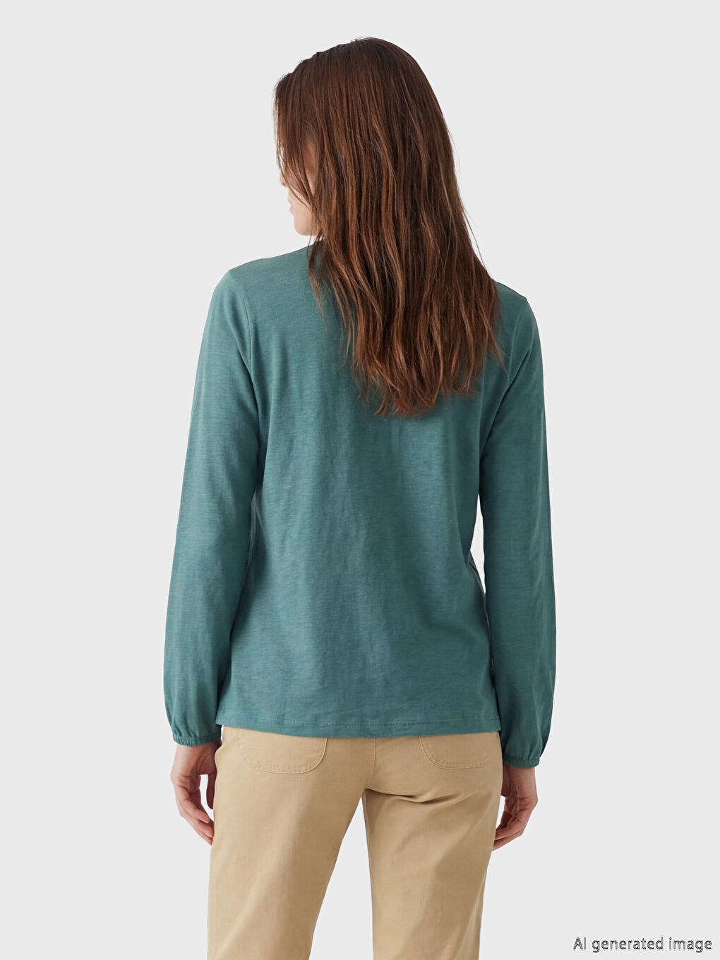 Bluză Brodată cu Guler Rotund-2